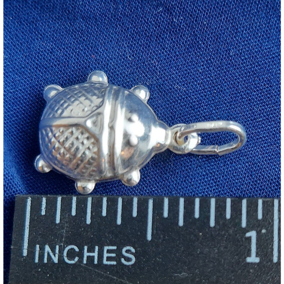 Sterling Silver Ladybug Charm 925 Italy Necklace Bracelet Charm Pendant Gift - Picture 4 of 4